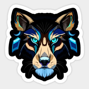 Crazy Wolf Sticker